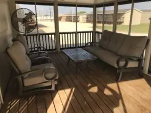 An outdoor lounge